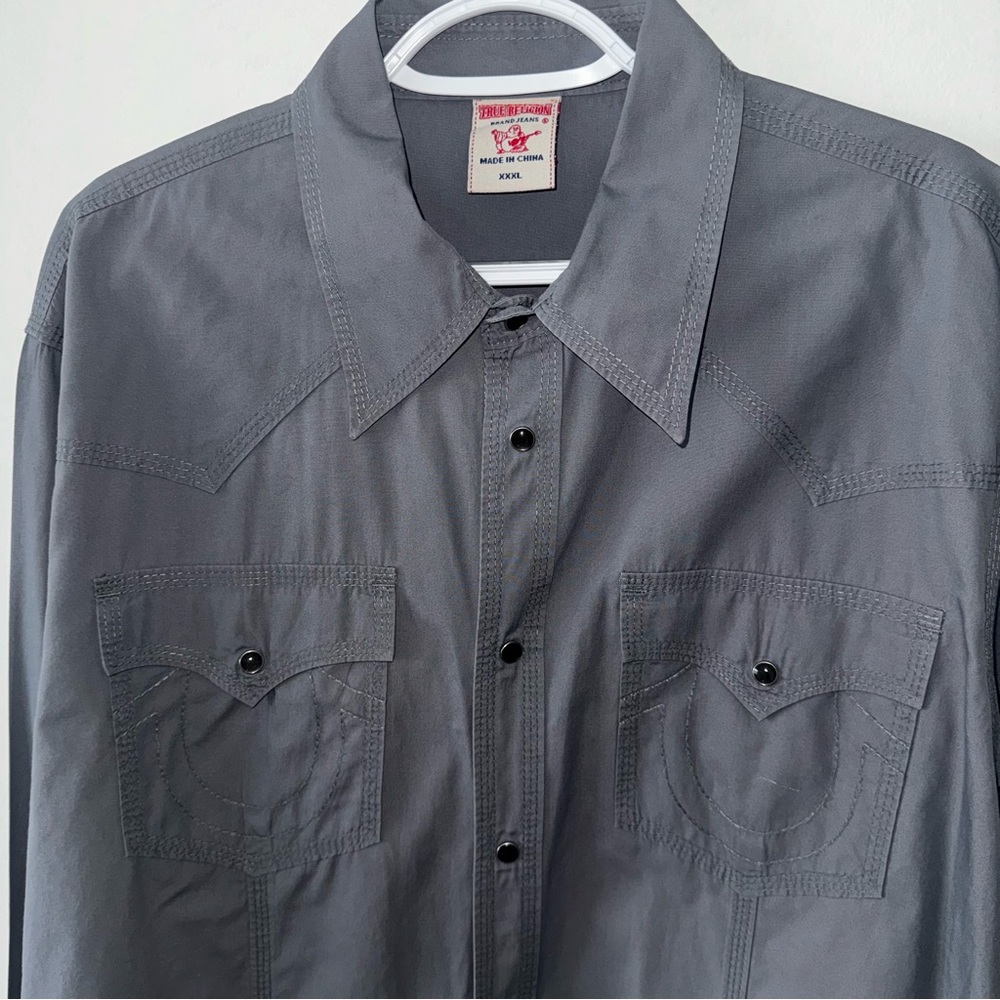 True religion Western Style Grey L/S  Size 3X